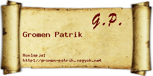 Gromen Patrik névjegykártya